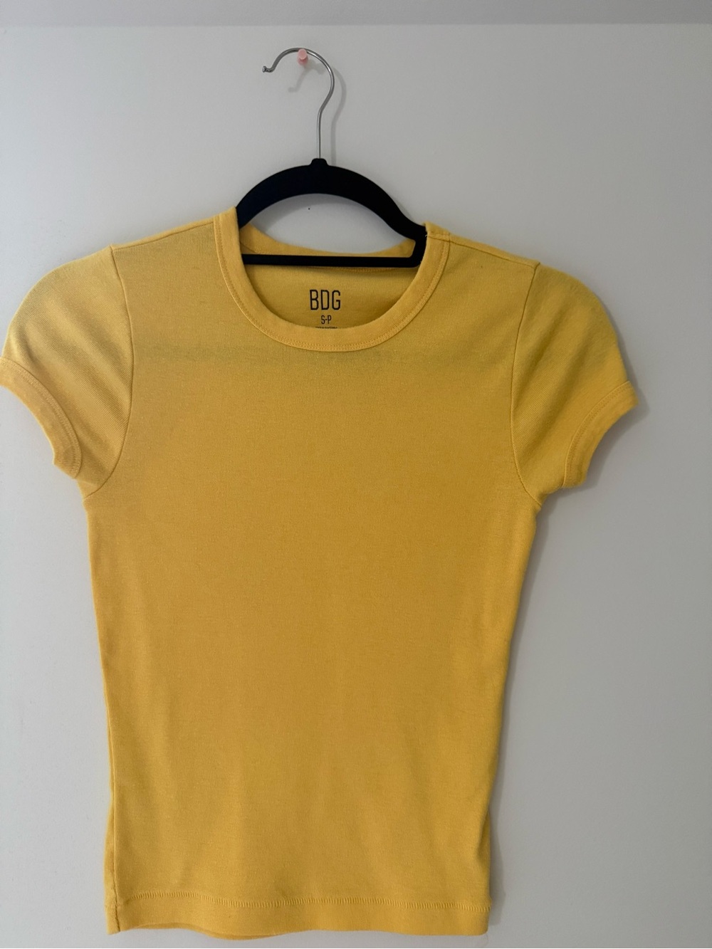 BDG Short Sleeve Crewneck Tee in Bright Yellow